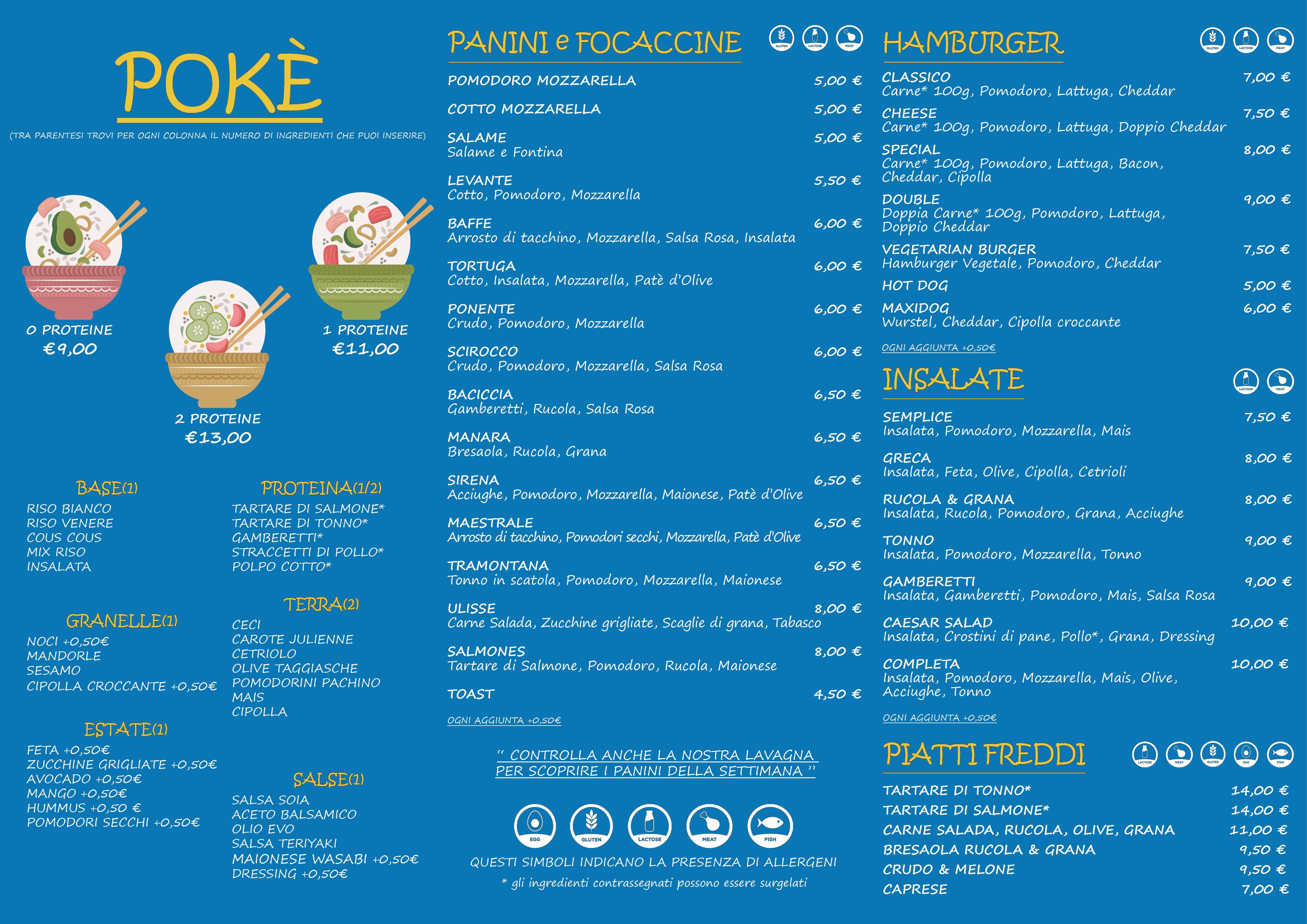 Spiaggia La Sirena - Beach Bar - Aperitivi, panini, hamburger, pokè ed insalate